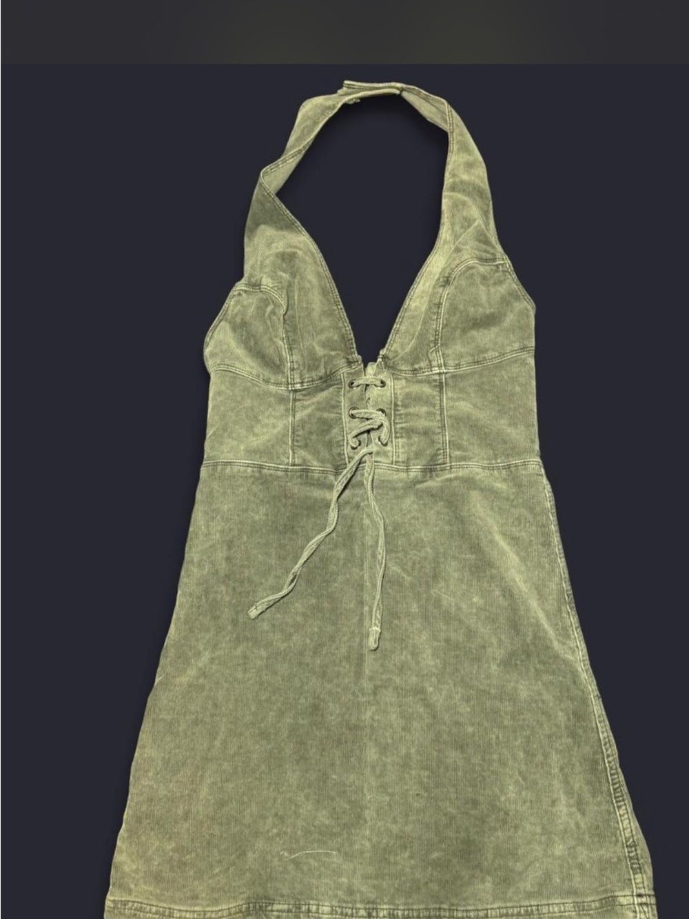 Urban Outfitters Olive Green Backless Halter Dress